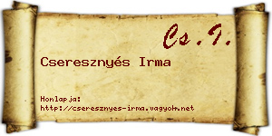 Cseresznyés Irma névjegykártya