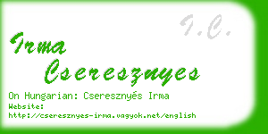 irma cseresznyes business card