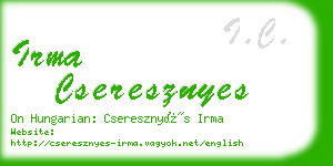 irma cseresznyes business card